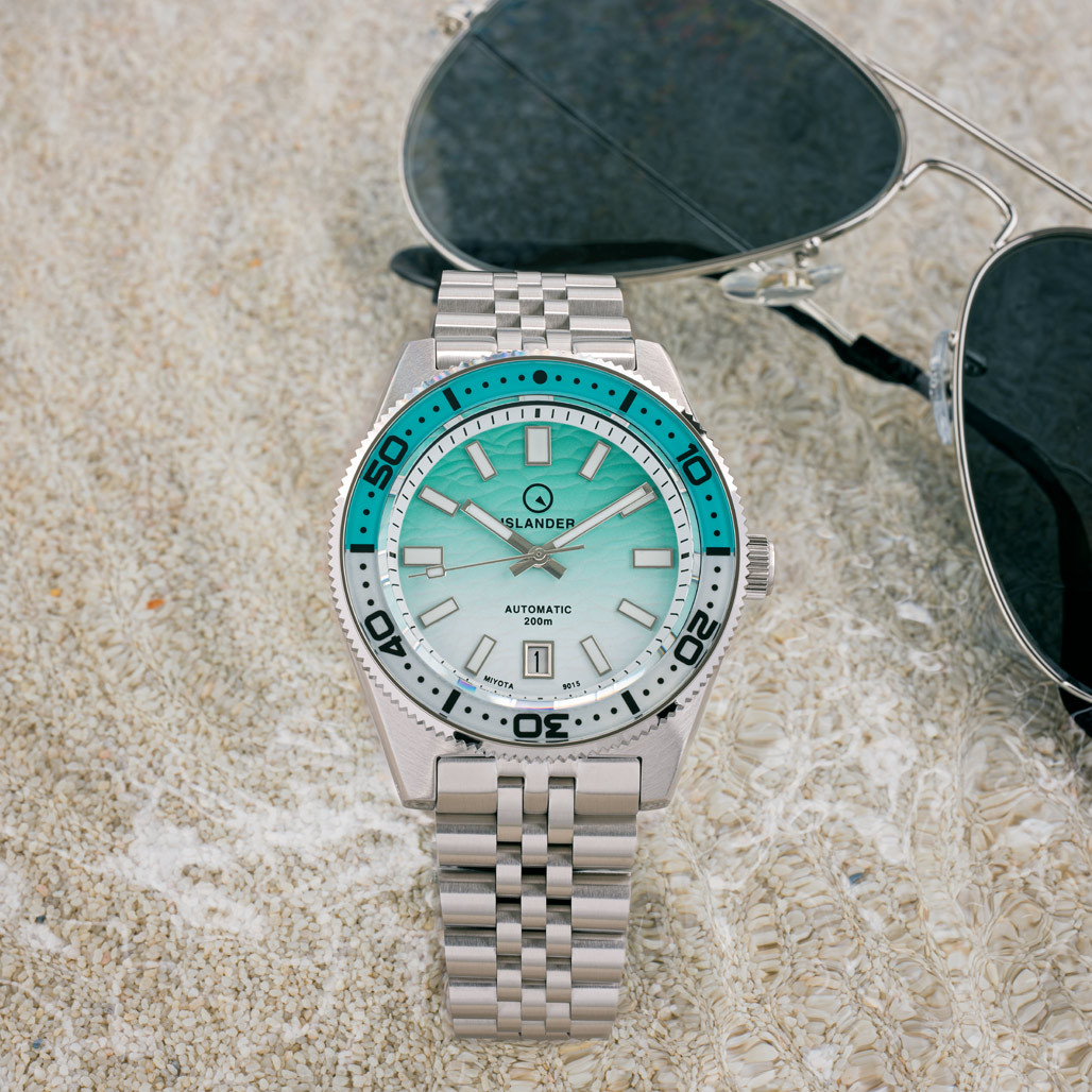 Islander Northport Hi-Beat Automatic Dive Watch with Seafoam Green 