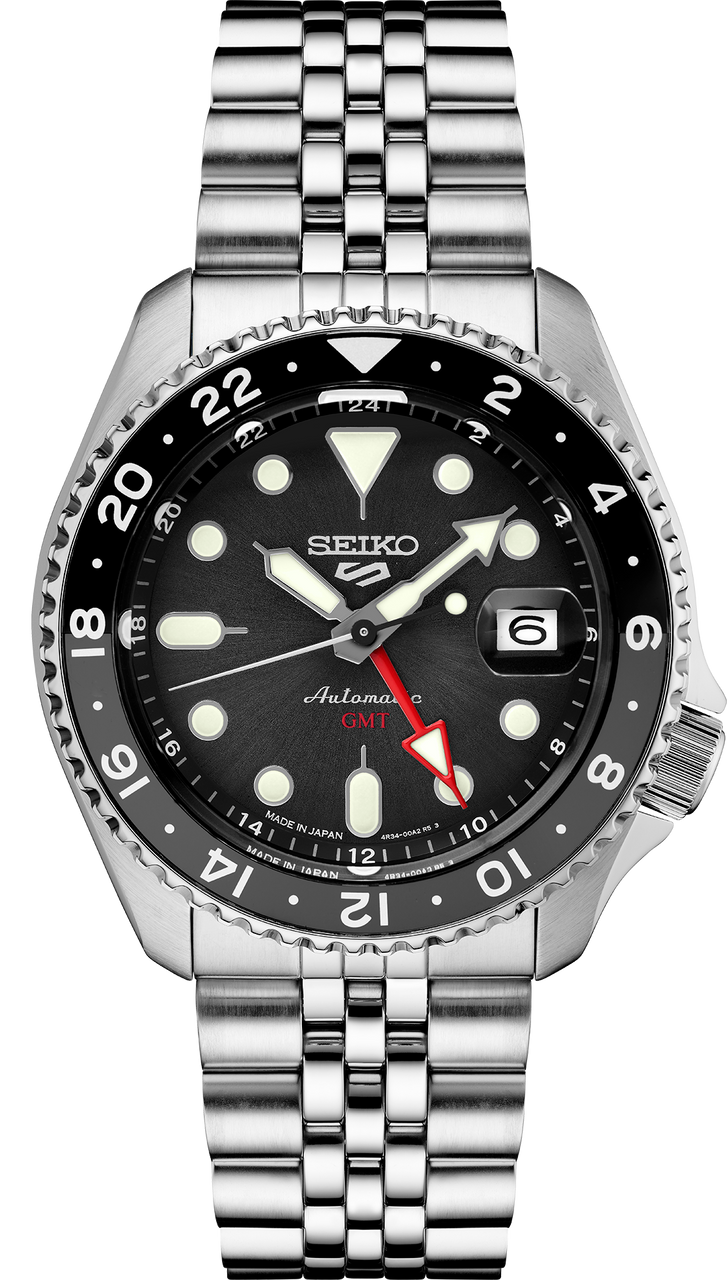 Seiko 5 Sports Automatic GMT Watch with Black Dial #SSK001