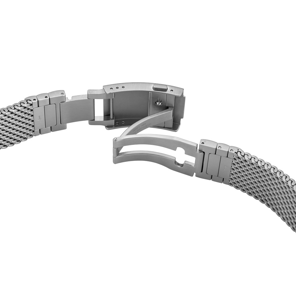 STAIB Polished Finish Heavy Mesh Bracelet with Diver Extension
