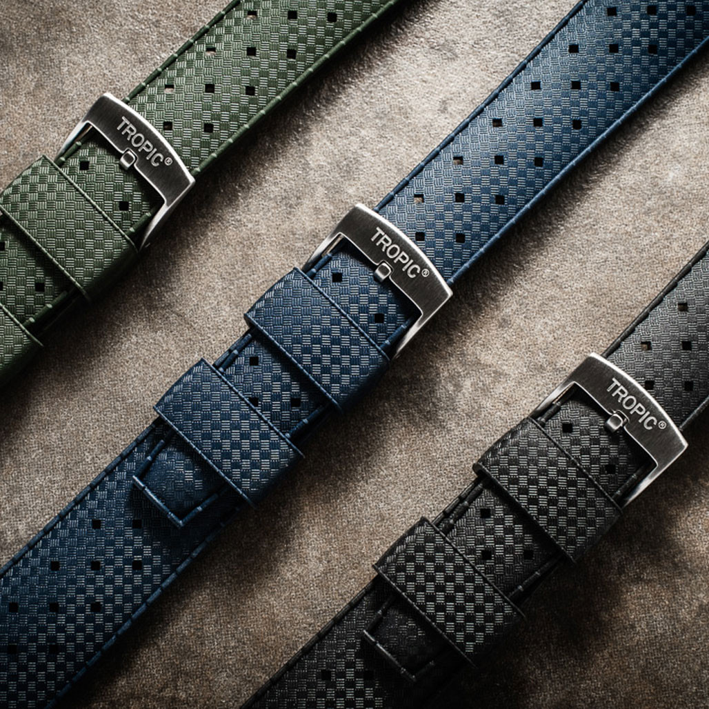 TROPIC Vulcanized Rubber Dive Strap in Black #TROP-01