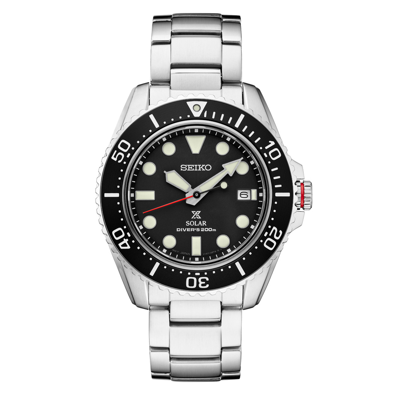 Seiko Prospex Solar Dive Watch with Sapphire Crystal and Black Dial #SNE589