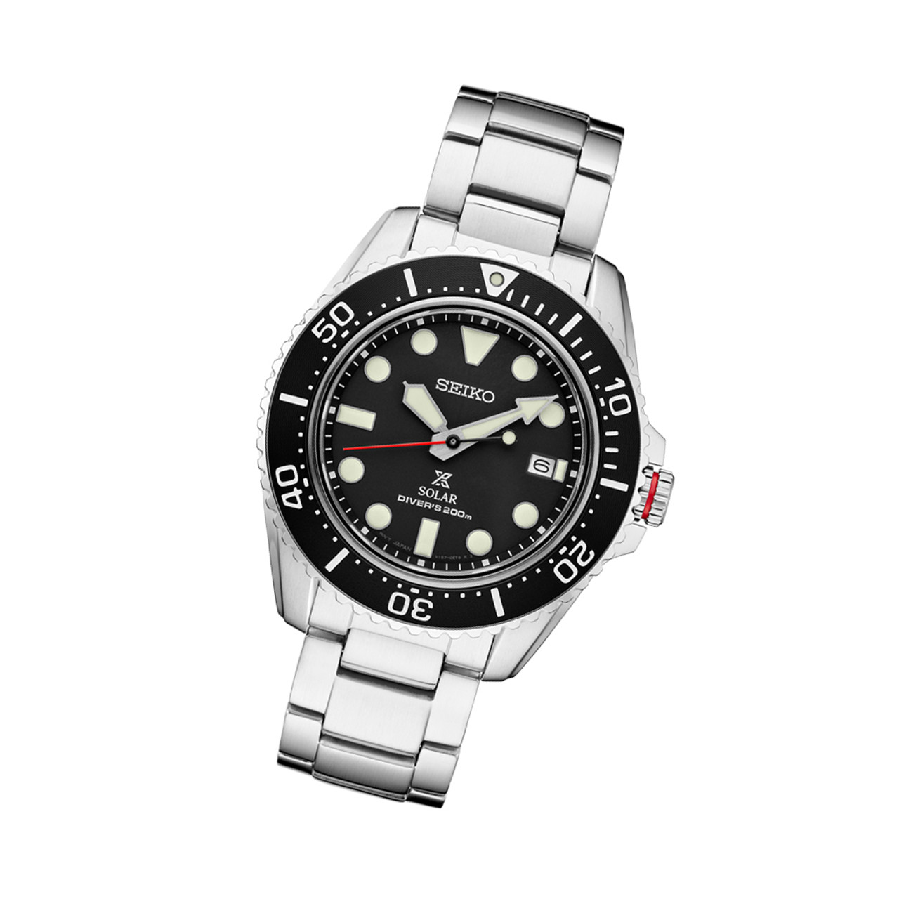 Seiko Prospex Solar Dive Watch with Sapphire Crystal and Black