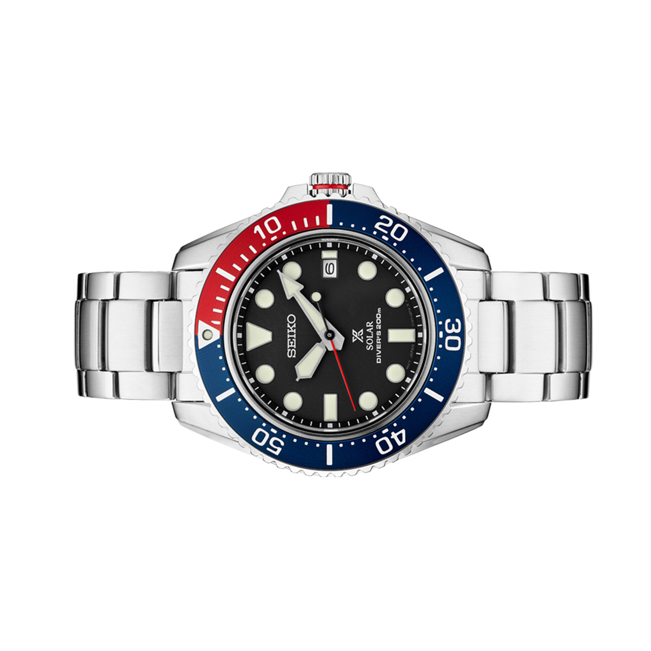 Seiko Prospex Solar Dive Watch with Sapphire Crystal, Pepsi Bezel and Black  Dial #SNE591