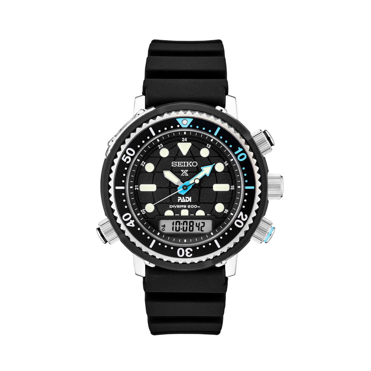 Seiko Prospex PADI Solar Analog-Digital Dive Watch with Depth