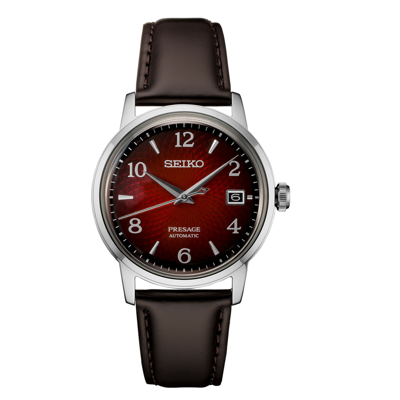 Seiko Presage Automatic Watch with Red Arabic Dial #SRPE41