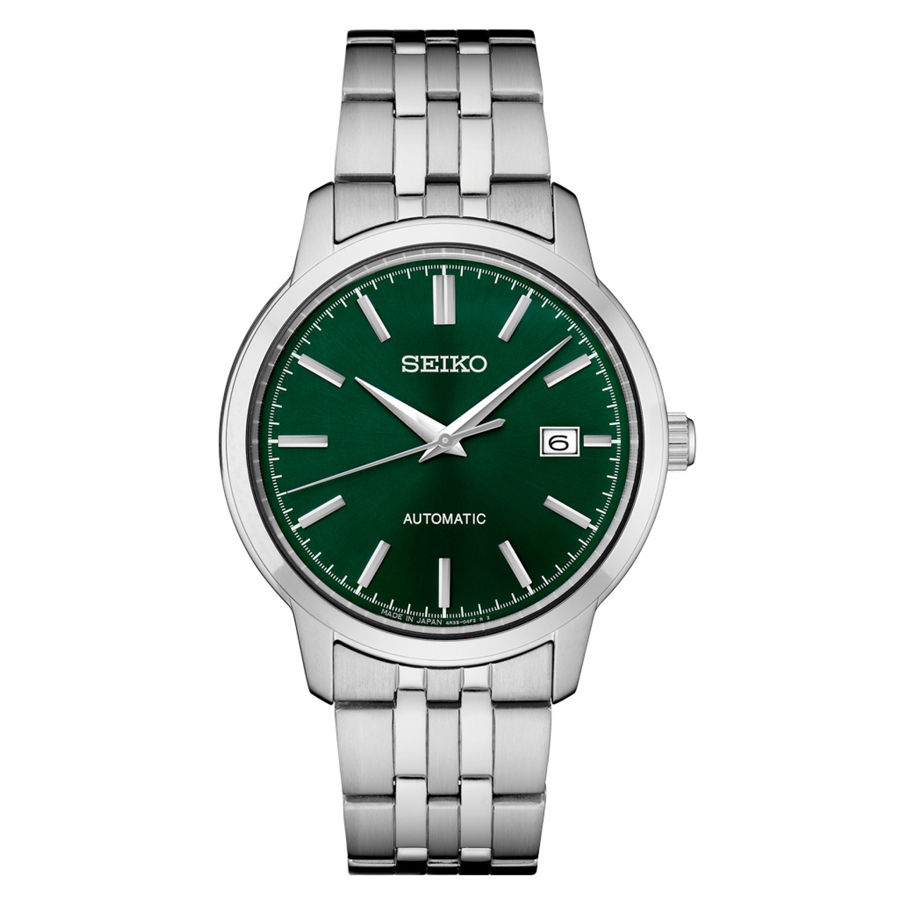 Seiko Essentials Automatic Dress Watch with Green Sunray Dial #SRPH89