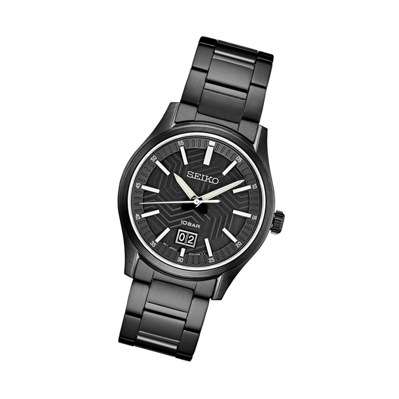 Seiko Essentials Sport Big Date PVD Watch with Matte Black 