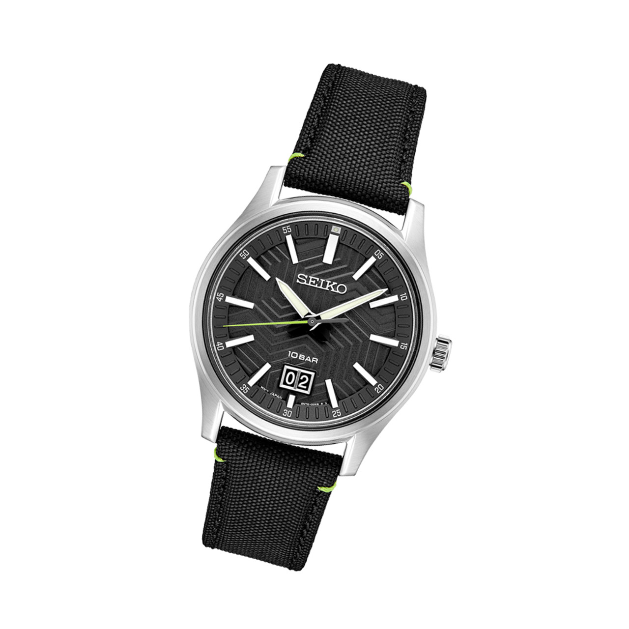 Seiko Essentials Sport Big Date Watch with Matte Black 