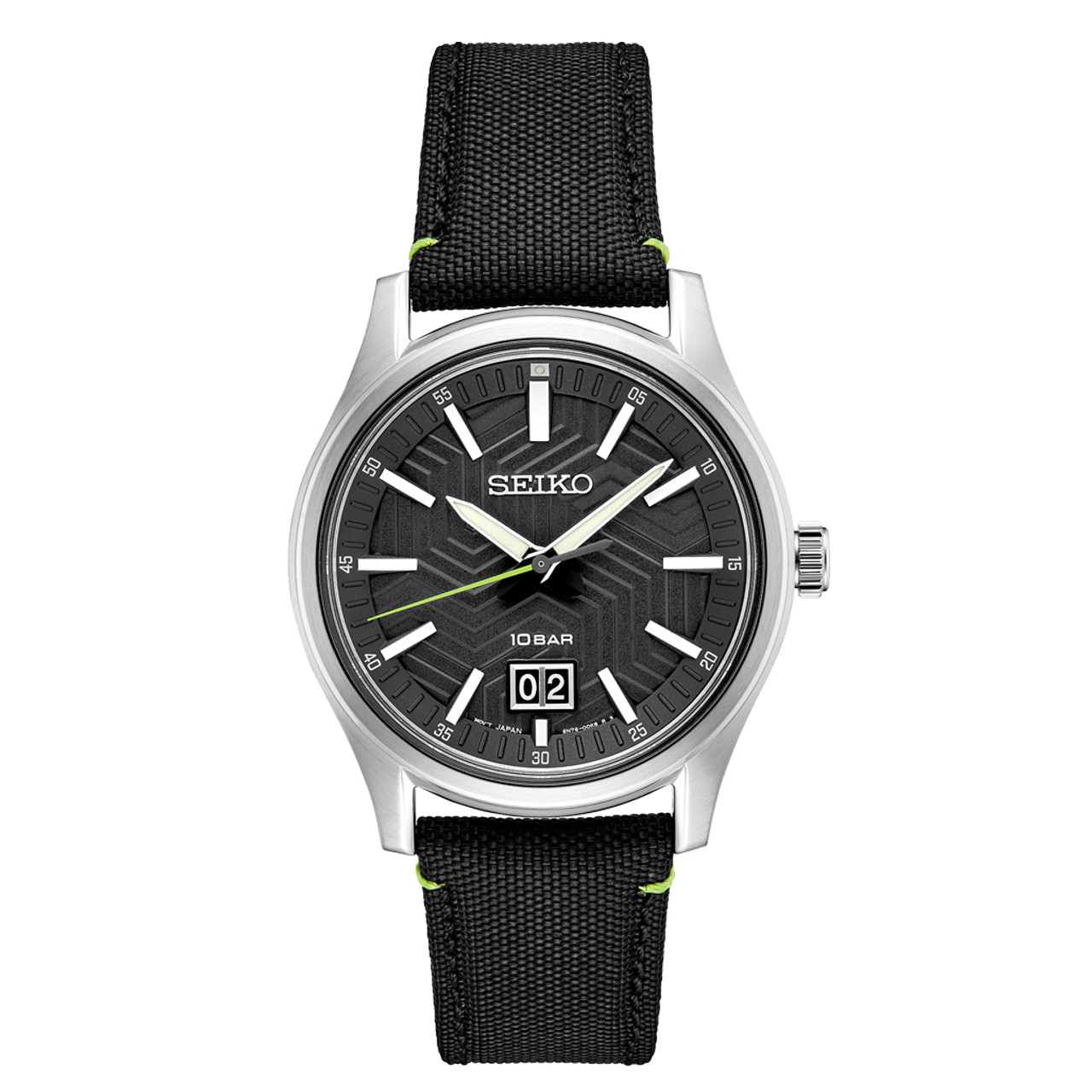 Seiko Essentials Sport Big Date Watch with Matte Black 