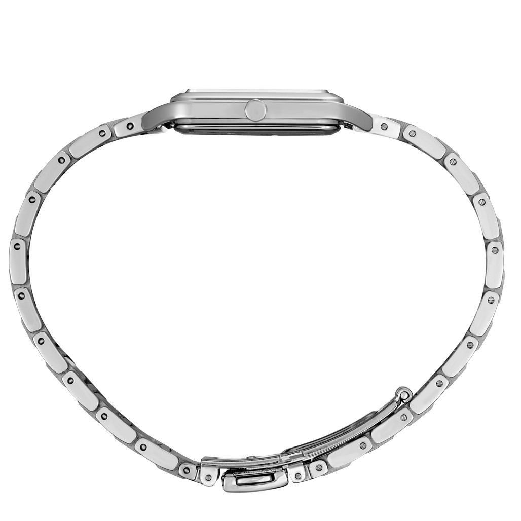 Seiko Essentials Tank Watch with White Grid Pattern Dial #SWR073