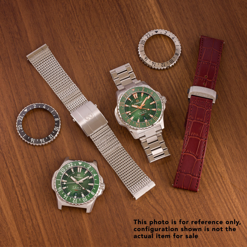 Formex REEF GMT Chronometer Dive Watch with Gilt Green Dial and