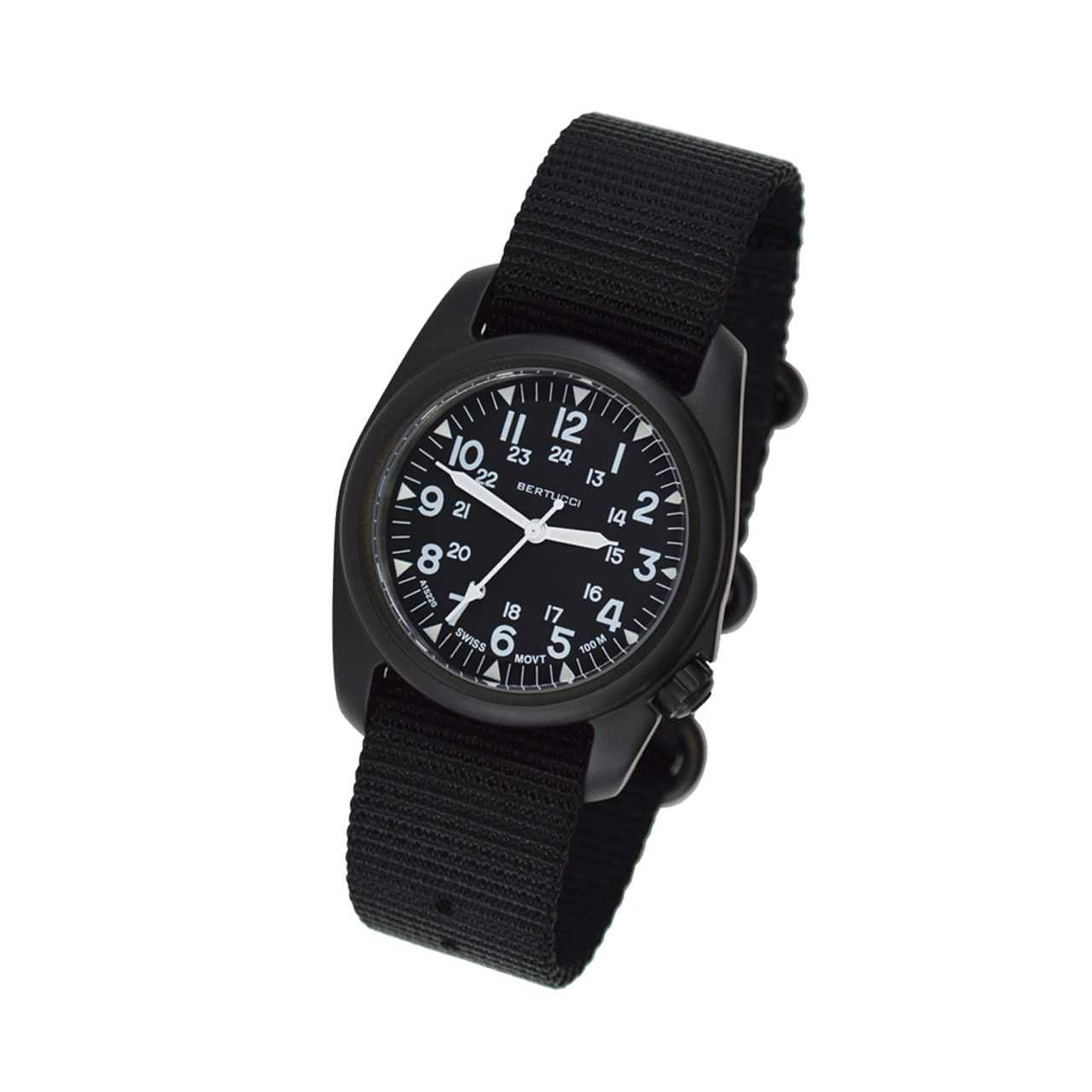 vintage an・an no.9 Bertucci A-2S Vintage Black with Swiss Movement and Black