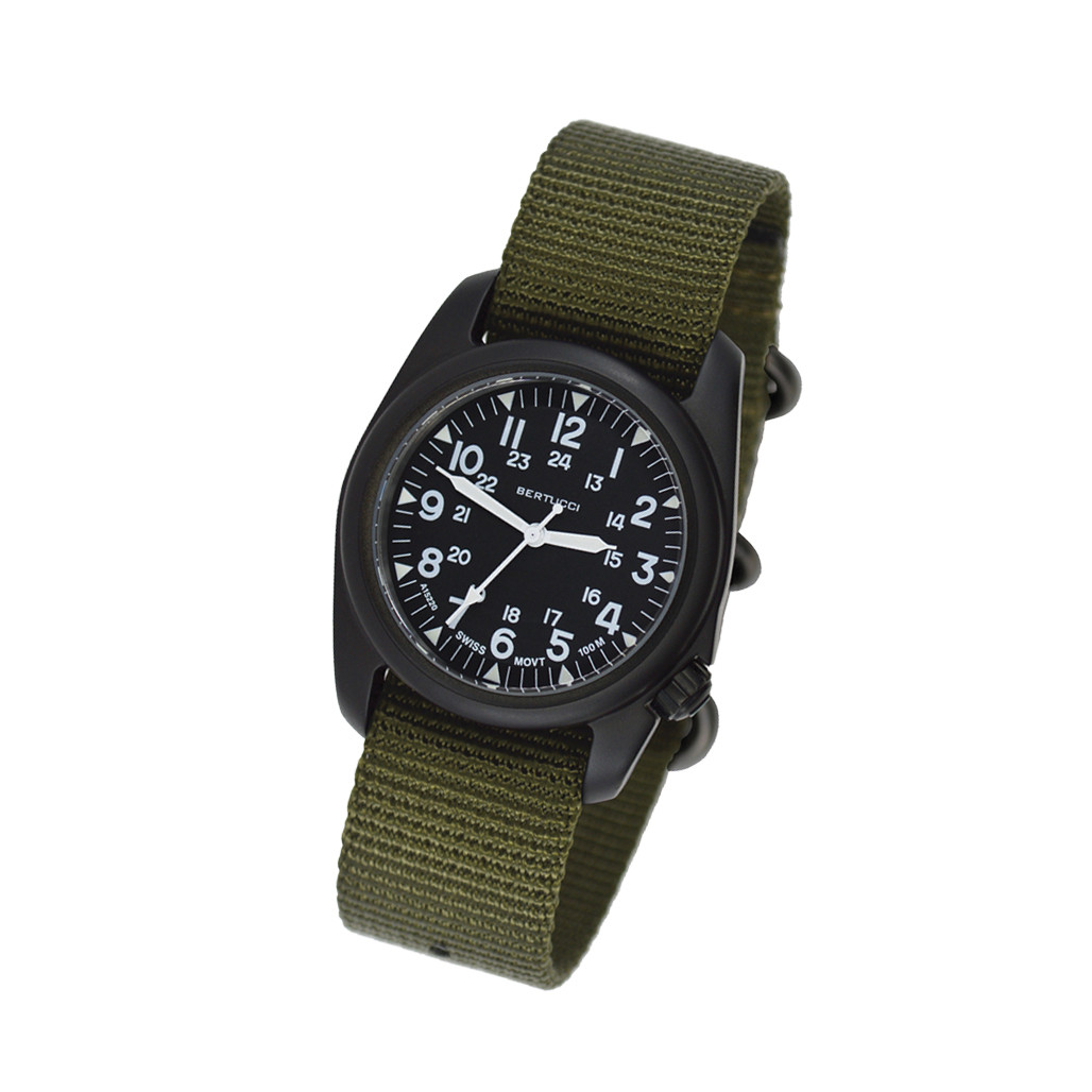 Bertucci A-2S Vintage Black with Swiss Movement and Black Dial #11510