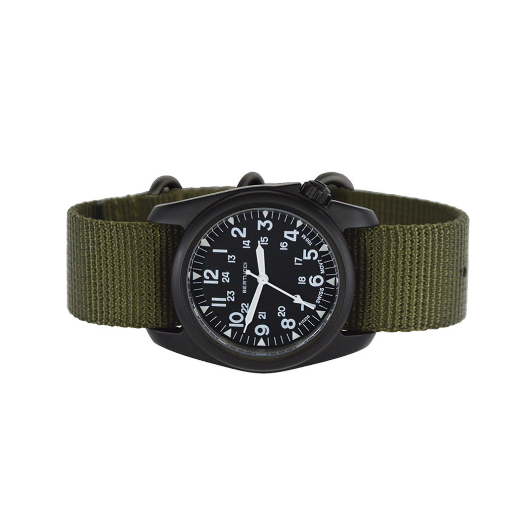 Bertucci A-2S Vintage Black with Swiss Movement and Black Dial #11510