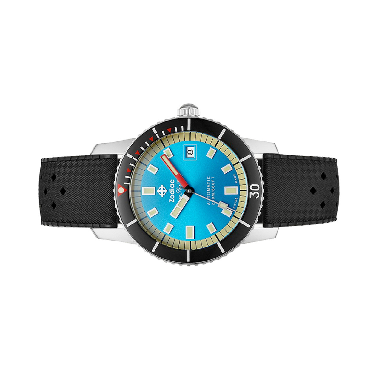 Zodiac Super Sea Wolf 53 Compression Automatic Black Rubber Watch