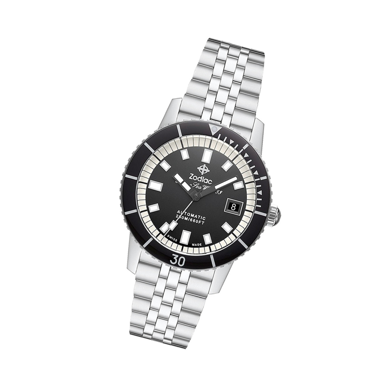 Zodiac Super Sea Wolf 53 Compression Automatic Stainless Steel