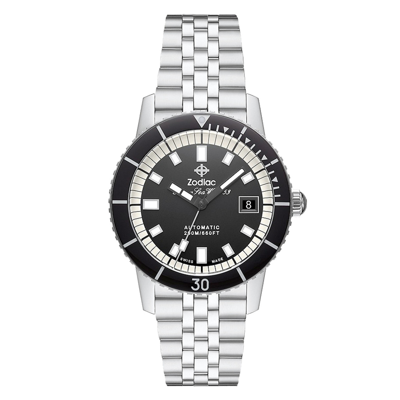 Zodiac Super Sea Wolf 53 Compression Automatic Stainless Steel