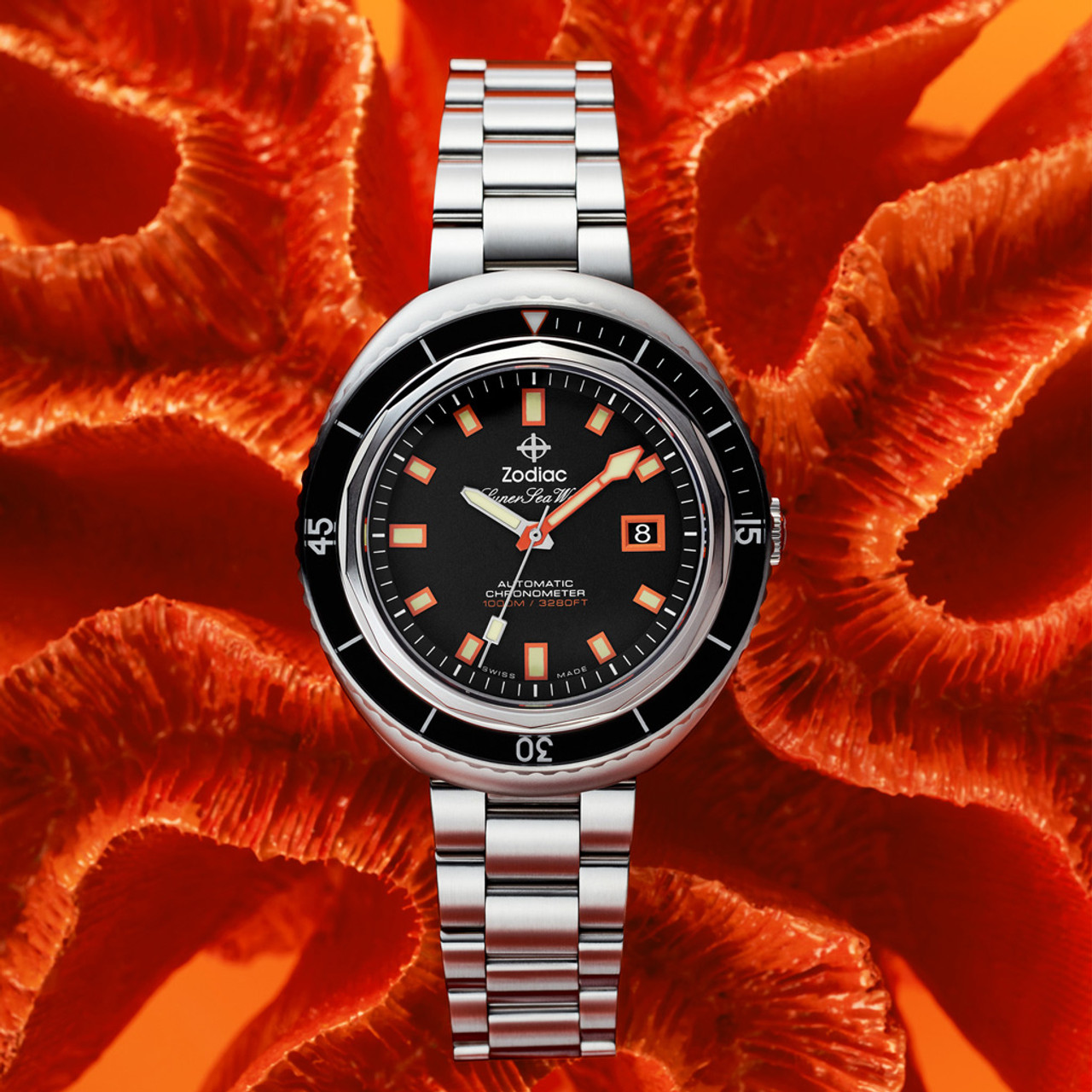 Zodiac Super Sea Wolf 68 Saturation Automatic Stainless Steel