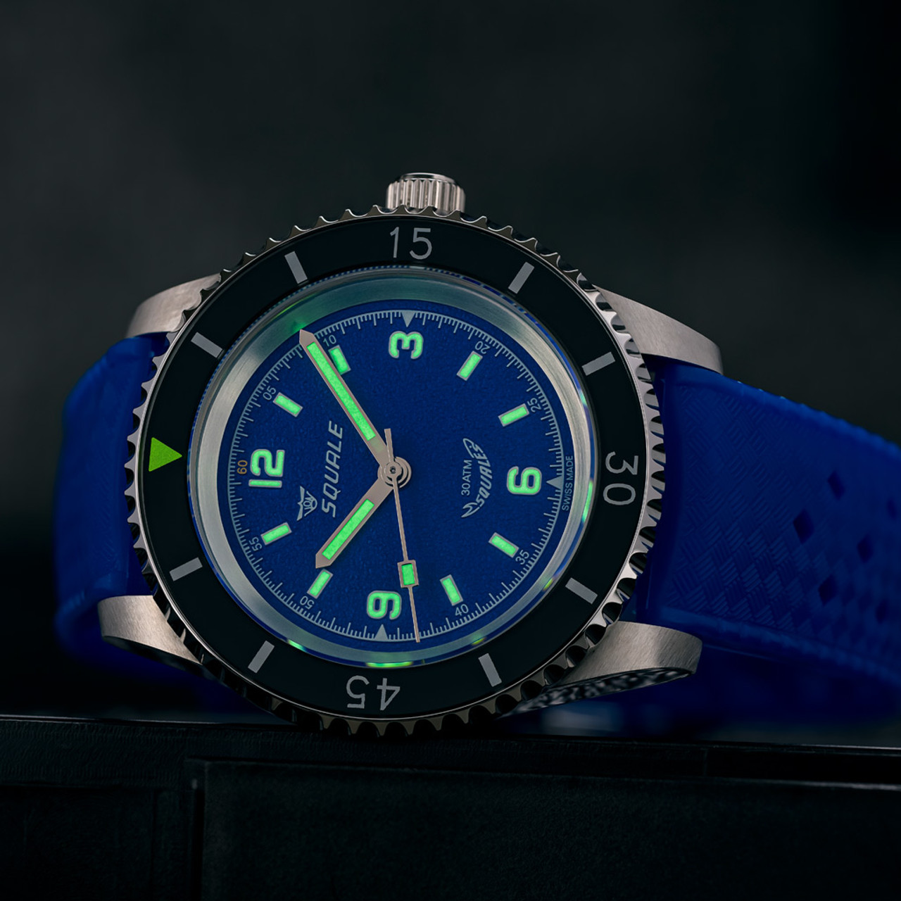 Squale Montauk 300 Meter Swiss Made Automatic Dive Watch with Blue