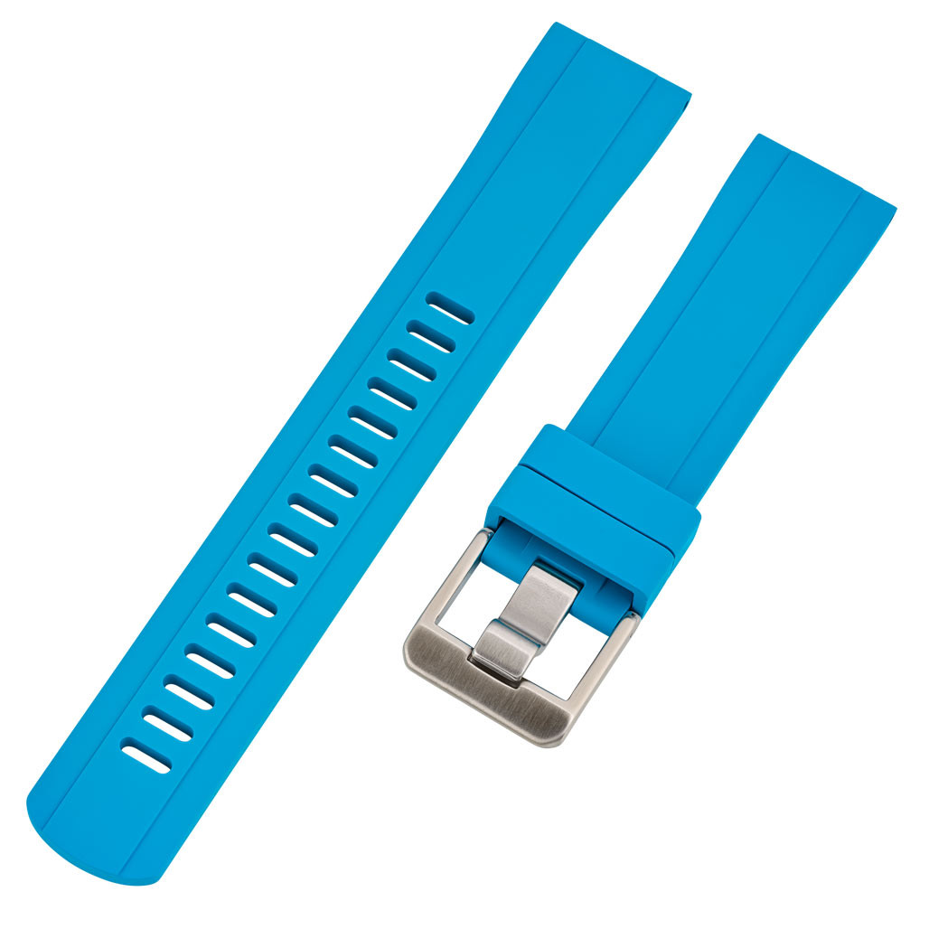 Islander 22mm Sky Blue FKM Rubber Strap with Straight Ends #BRAC-44