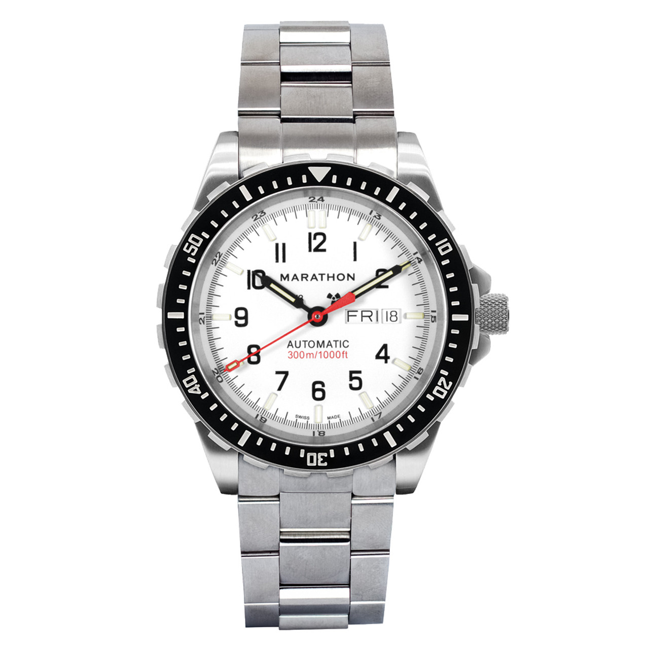 Marathon Jumbo Day-Date SAR Automatic Dive Watch with White Dial  #WW194021SS-0509