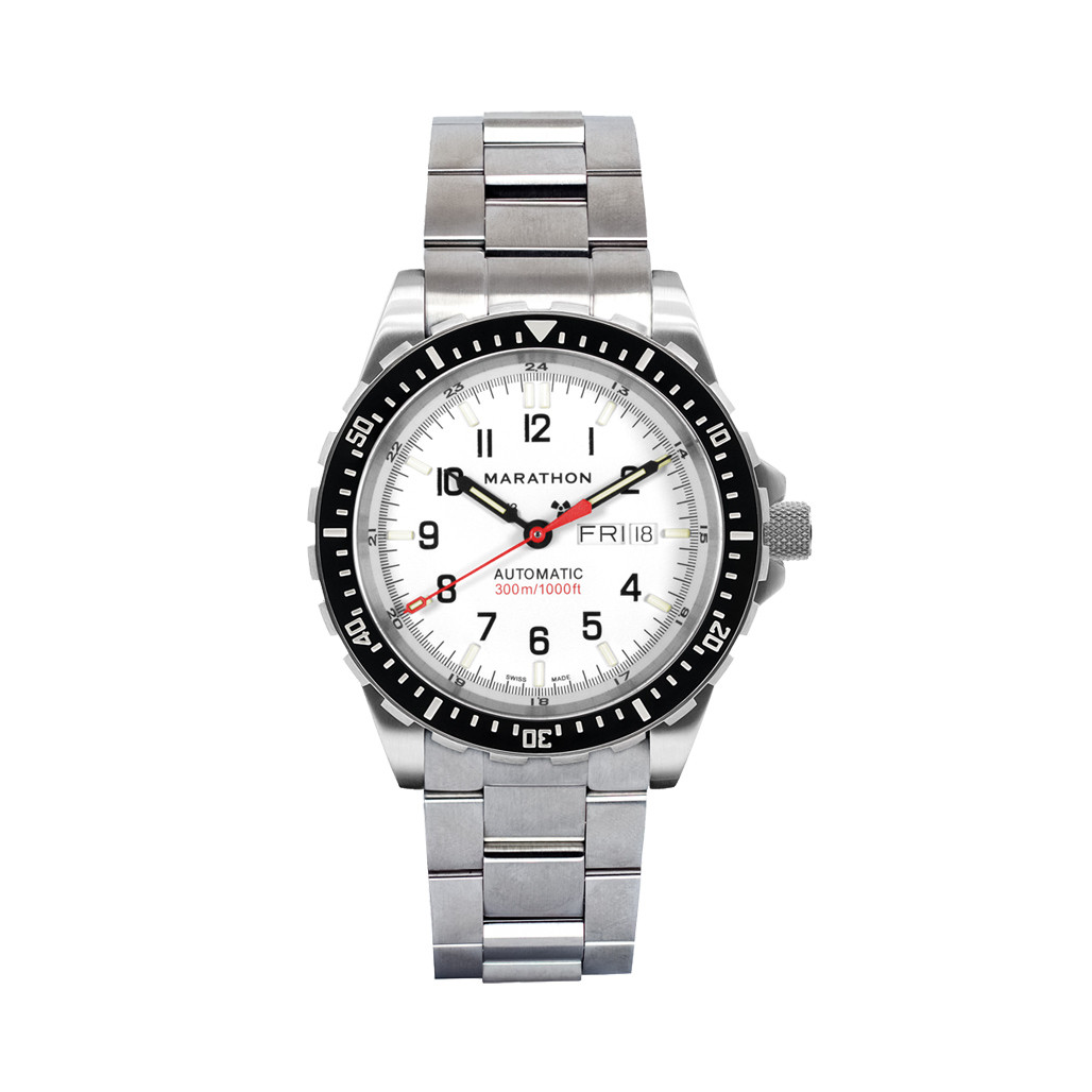 Marathon Jumbo Day-Date SAR Automatic Dive Watch with White Dial