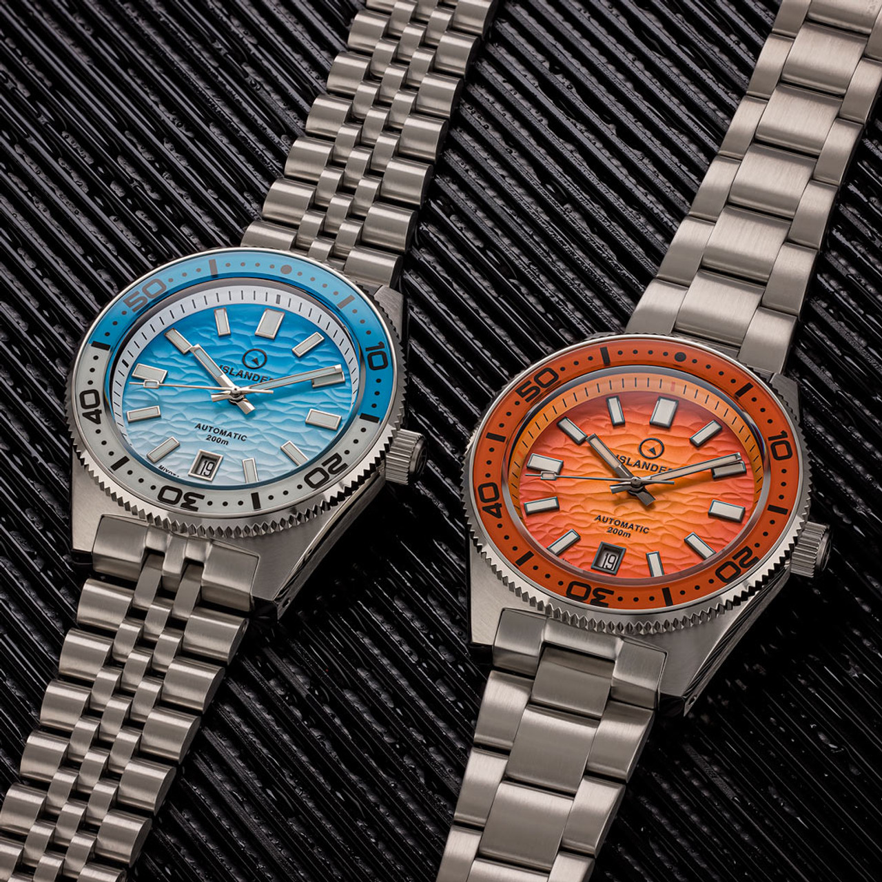 時計 er Northport (ISL-155) Islander Northport Hi-Beat Automatic Dive Watch with Seafoam