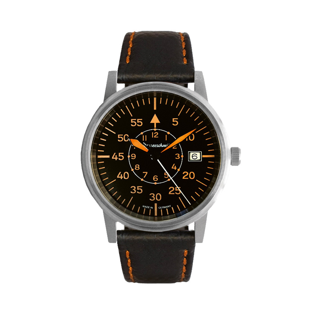 Messerschmitt 38.5mm Black and Orange Type-B Aviator Watch #ME-385OPL