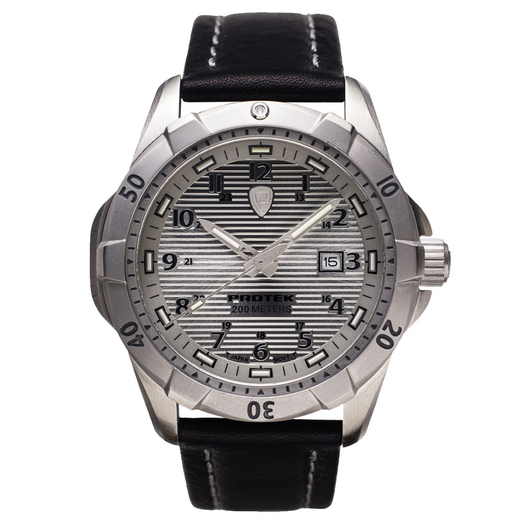 Protek Steel Tritium Dive Watch 2000 Series with Silver Dial #PT2004