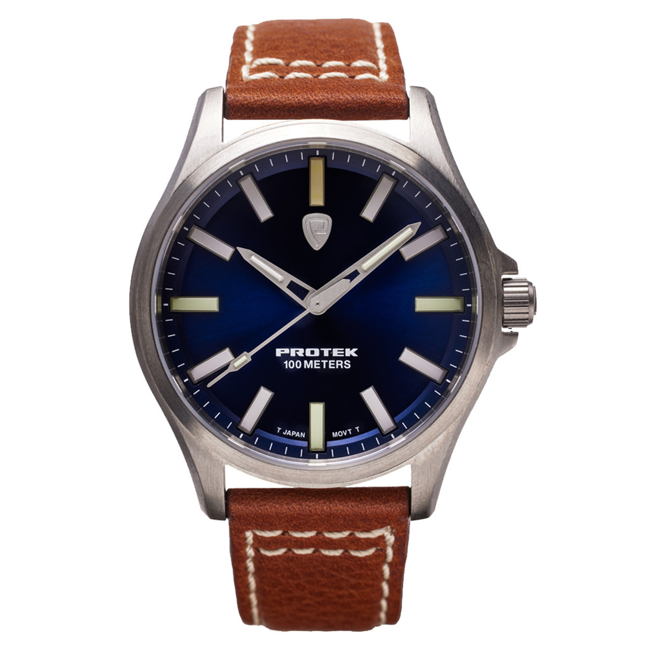 Buy HMT- SL3036-3K Blue Dial Brown Strap Day Date Watch For Men Online In  India At Discounted Prices