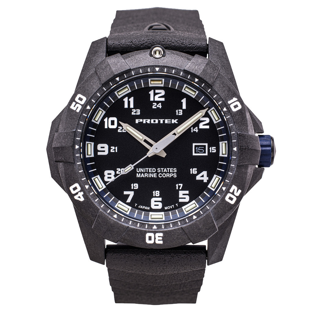 Protek Carbon Composite Official USMC Tritium Dive Watch with Blue