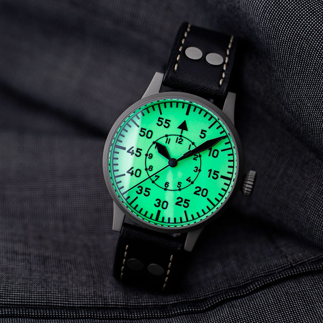 Laco Wien 39 Pilot watch, Swiss Automatic, Type-B Luminous Dial