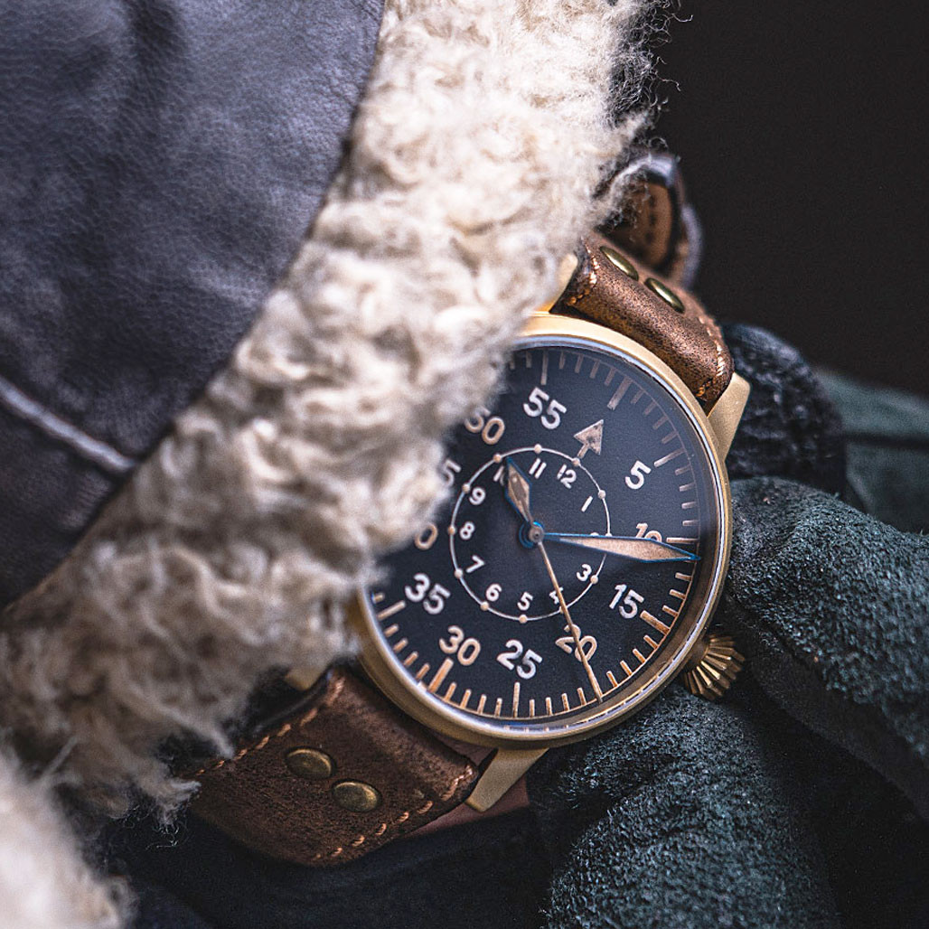 Laco Paderborn Bronze Type B Dial Swiss Automatic Pilot Watch with
