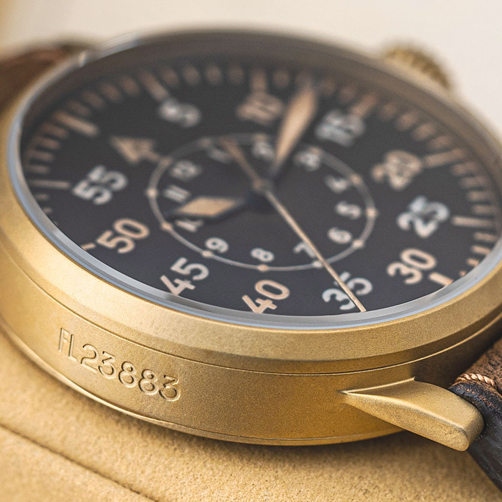 Laco Leipzig Bronze Type B Dial Swiss Mechanical Pilot Watch with