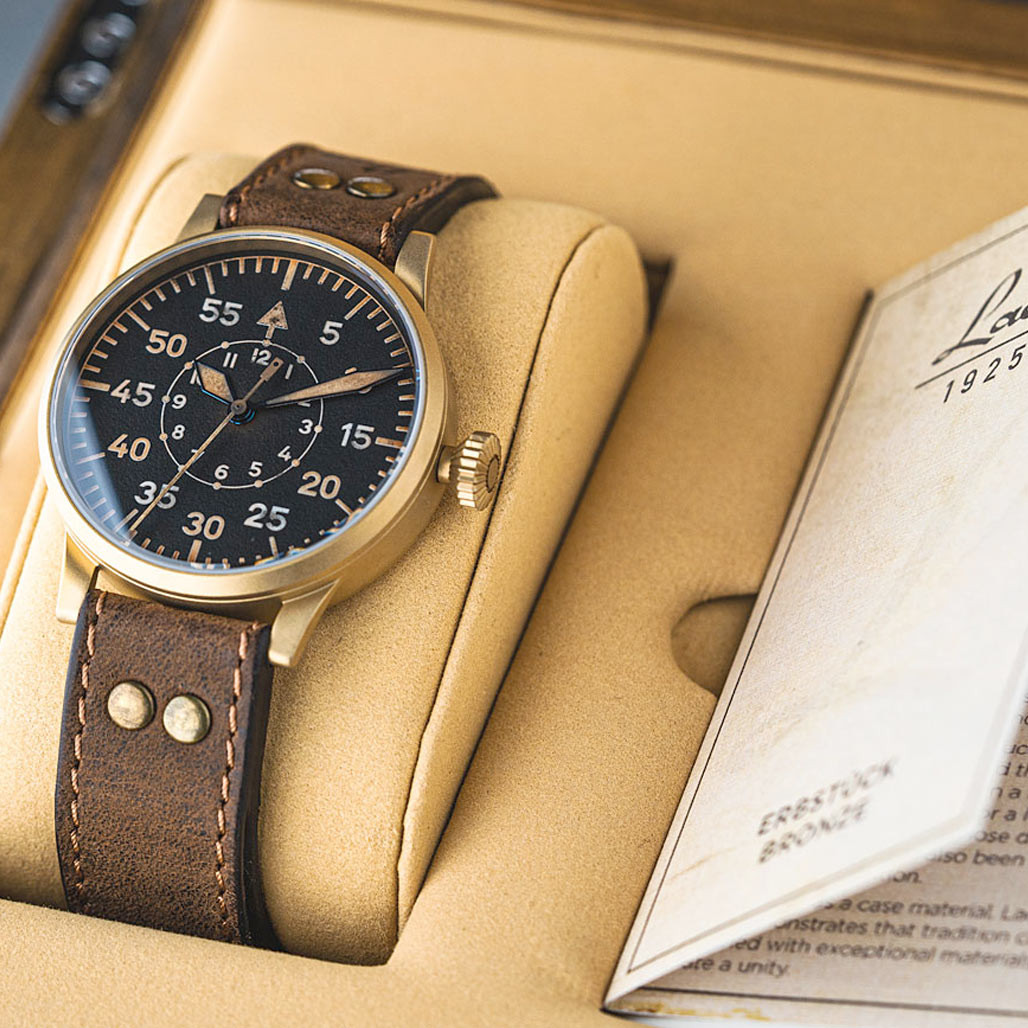 Laco Leipzig Bronze Type B Dial Swiss Mechanical Pilot Watch with