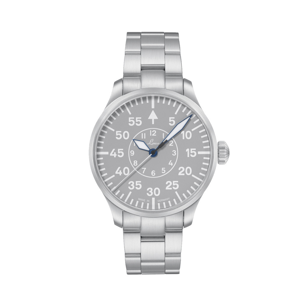 Laco Aachen Gray 42 Type B Dial Automatic Pilot Watch with