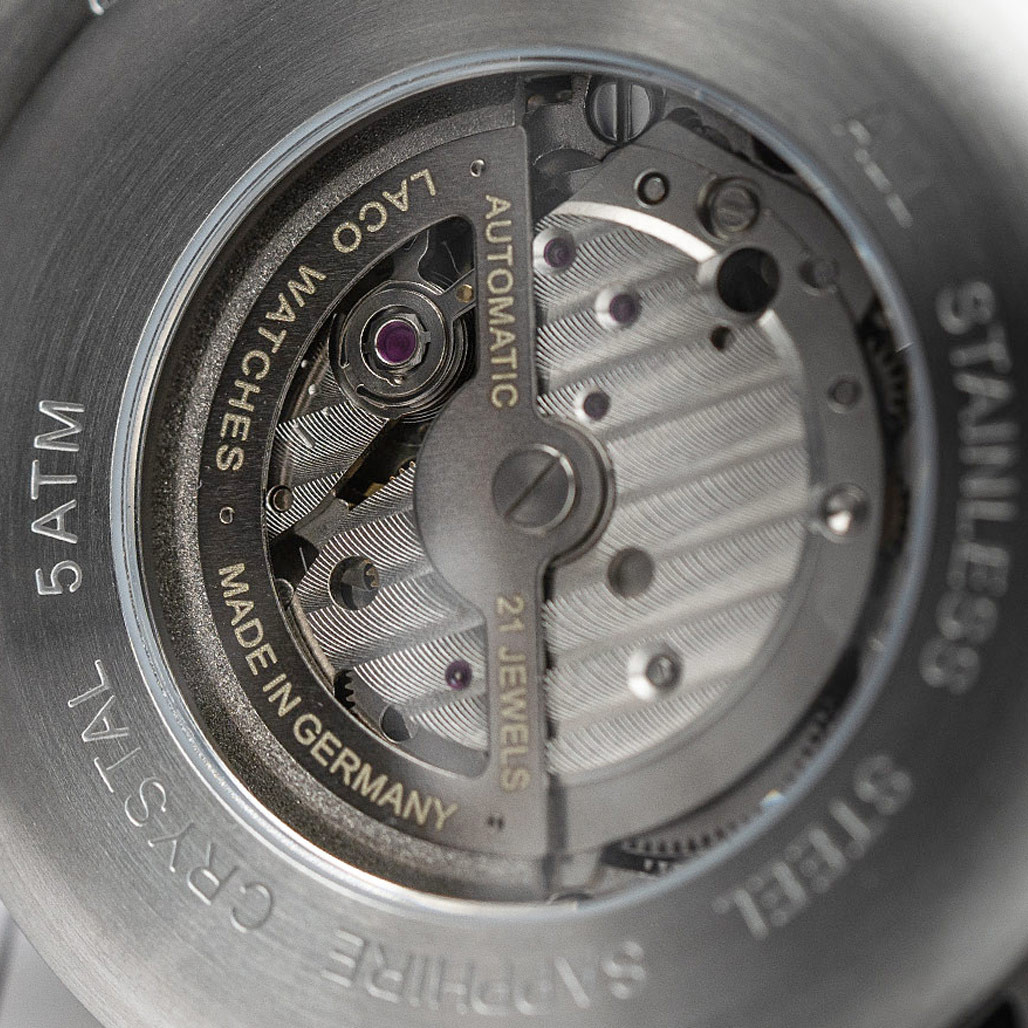 Laco Aachen Gray 42 Type B Dial Automatic Pilot Watch with