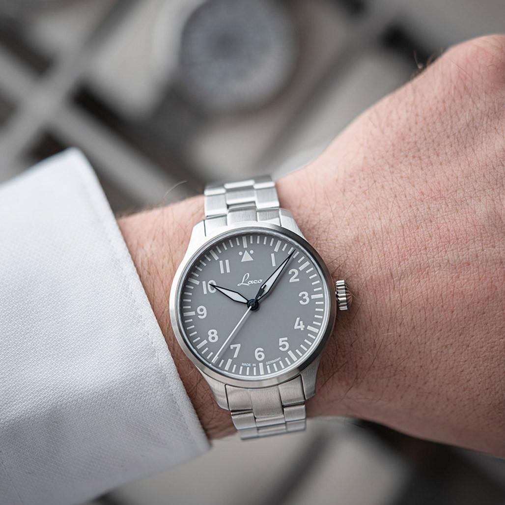 Laco Augsburg Gray 39 Type A Dial Automatic Pilot Watch with