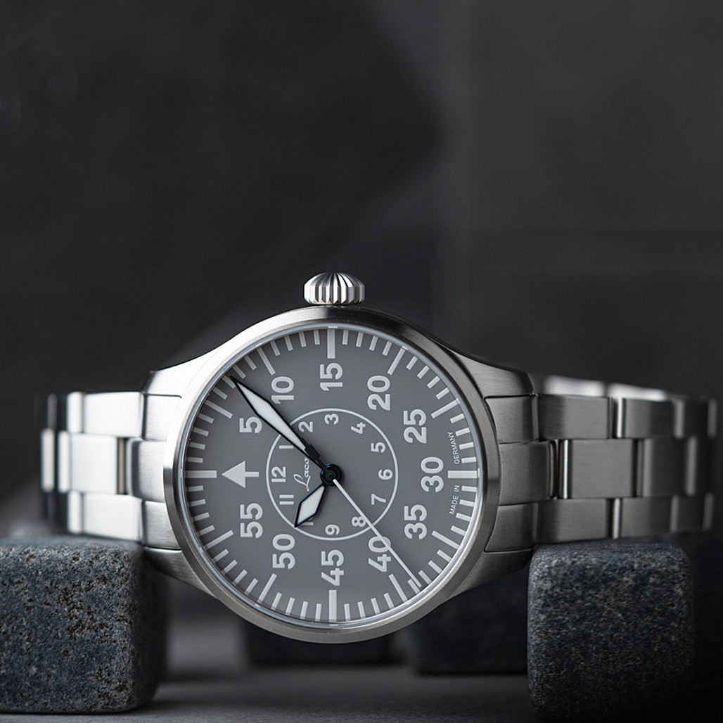 Laco Aachen Gray 39 Type B Dial Automatic Pilot Watch with