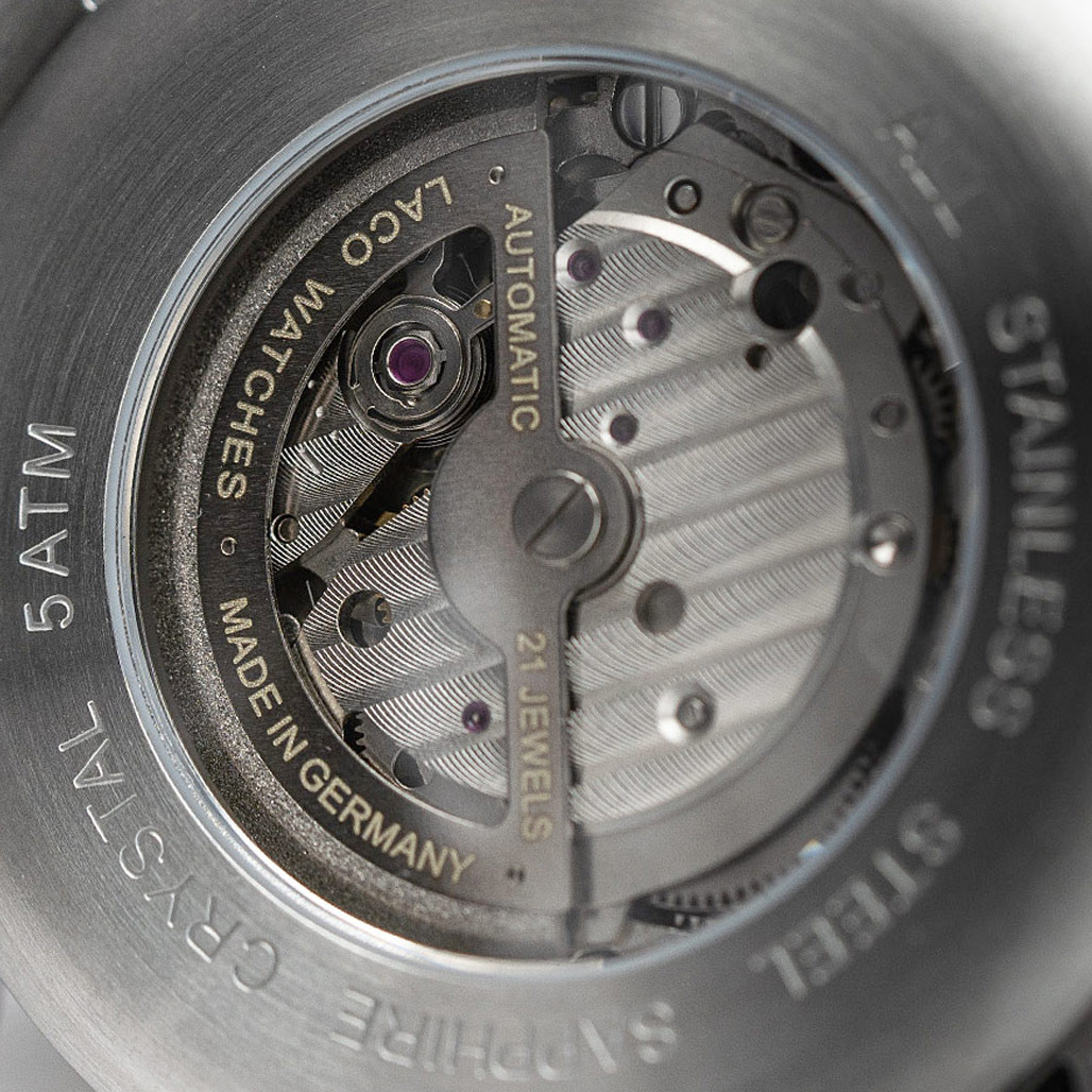 Laco Aachen Gray 39 Type B Dial Automatic Pilot Watch with