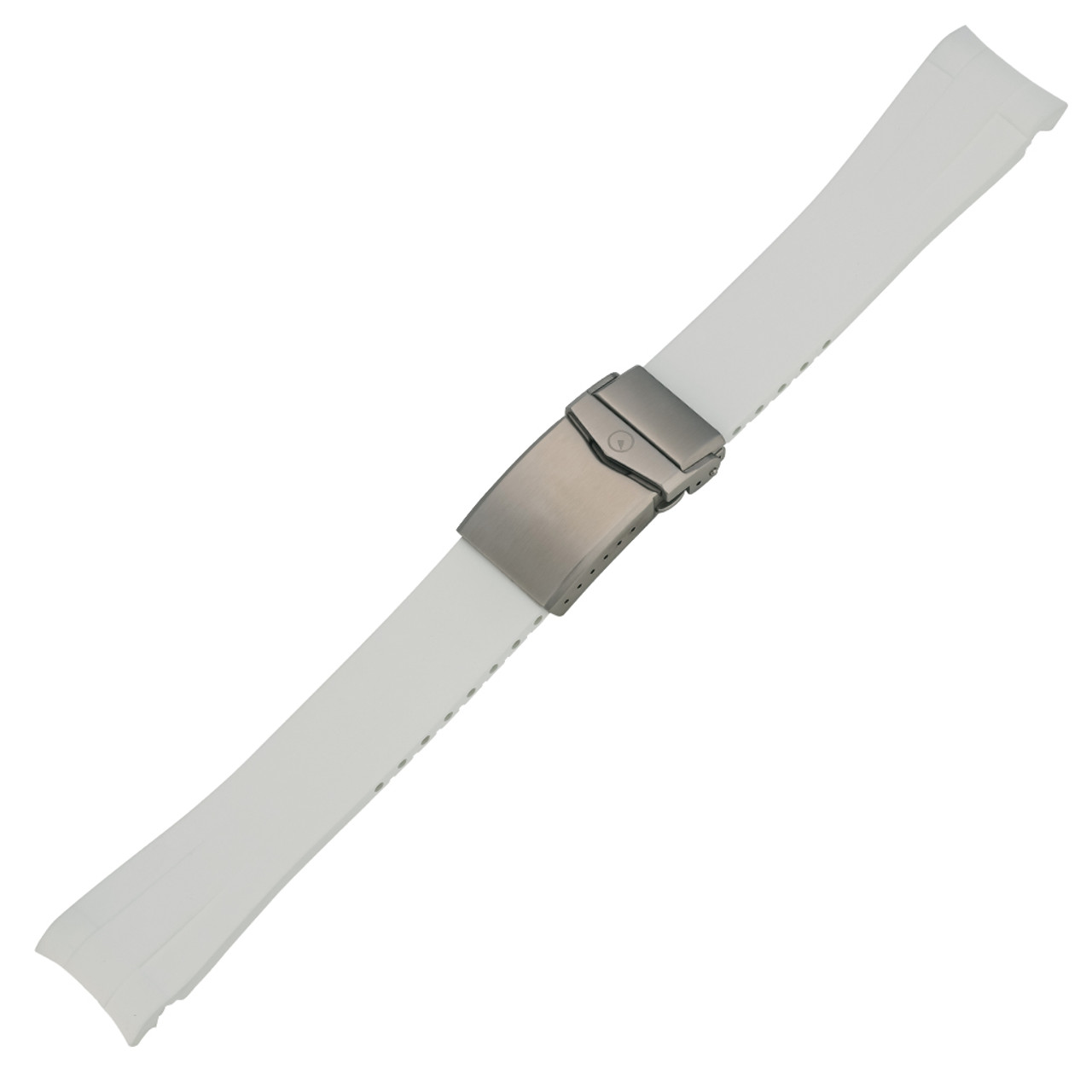 Islander 22mm White FKM Rubber Strap with Curved Ends for