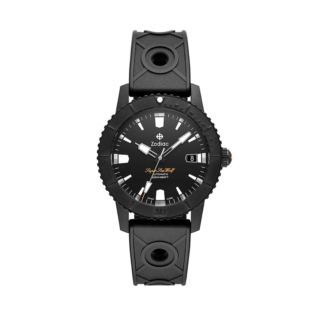 Zodiac Super Sea Wolf 53 Compression Automatic Black Rubber Watch