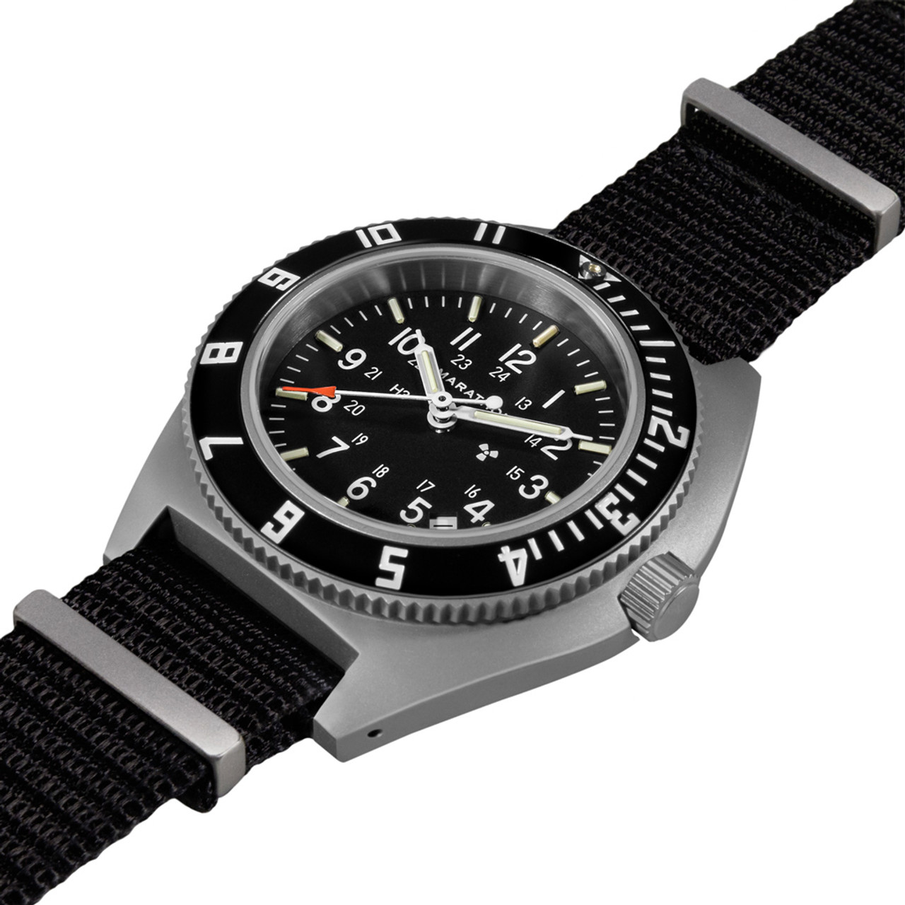 Marathon Swiss 41mm Steel Navigator with Tritium Tubes on DEFSTAN Nylon  Strap #WW194013-GG-0103