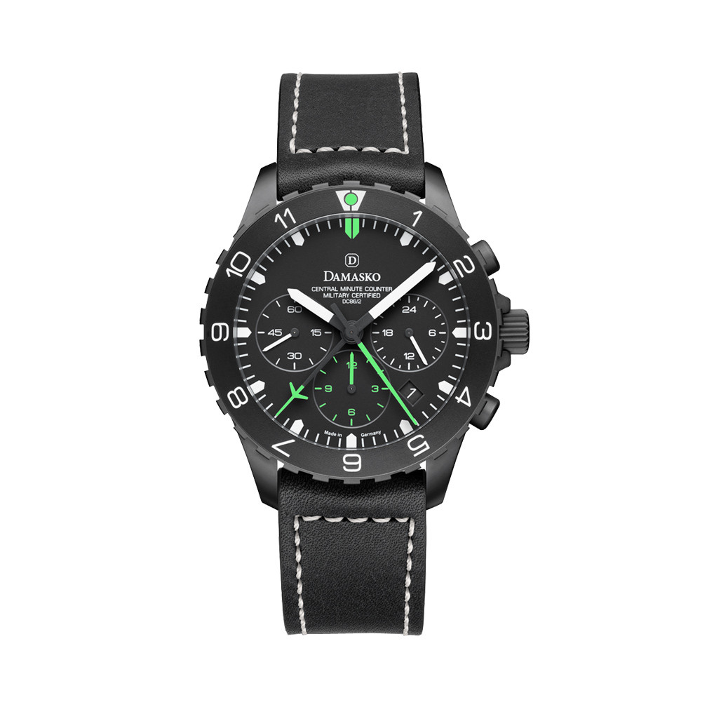 Damasko Black 42mm Chronograph with a Stopwatch and a 12-hour
