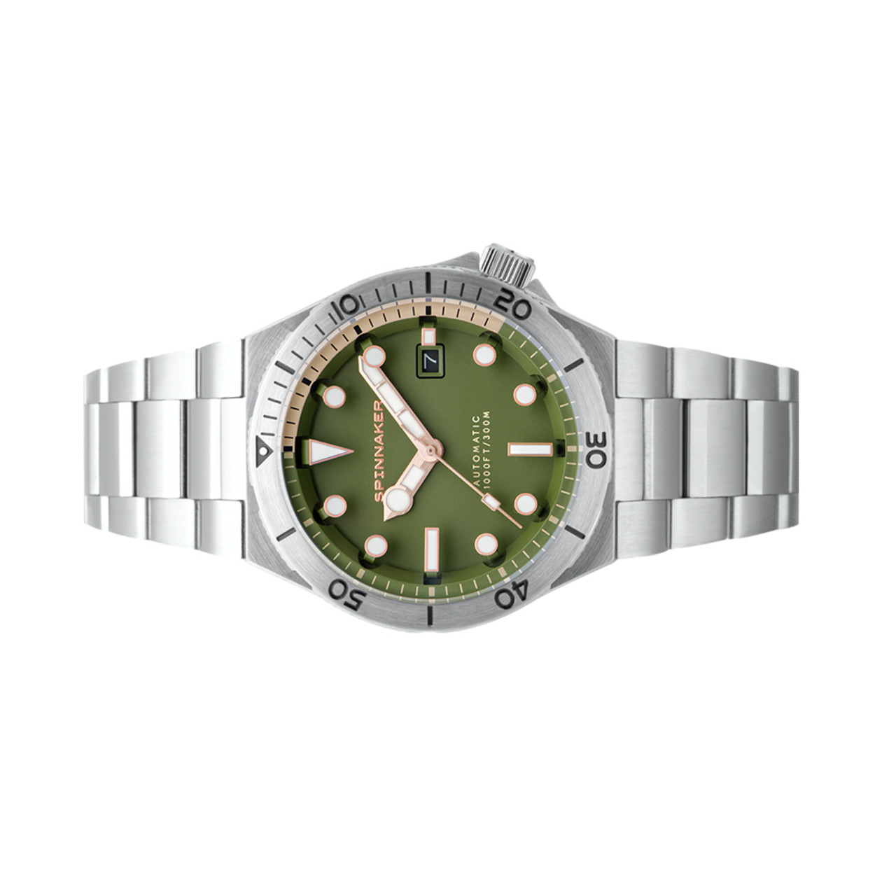 Spinnaker Hi-Beat Boettger Dive Watch with Dark Olive Dial
