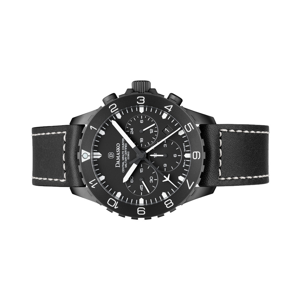 Damasko Black 42mm Chronograph with a Stopwatch plus 12-hour Damasko Black 42mm Chronograph with a Stopwatch plus 12-hour