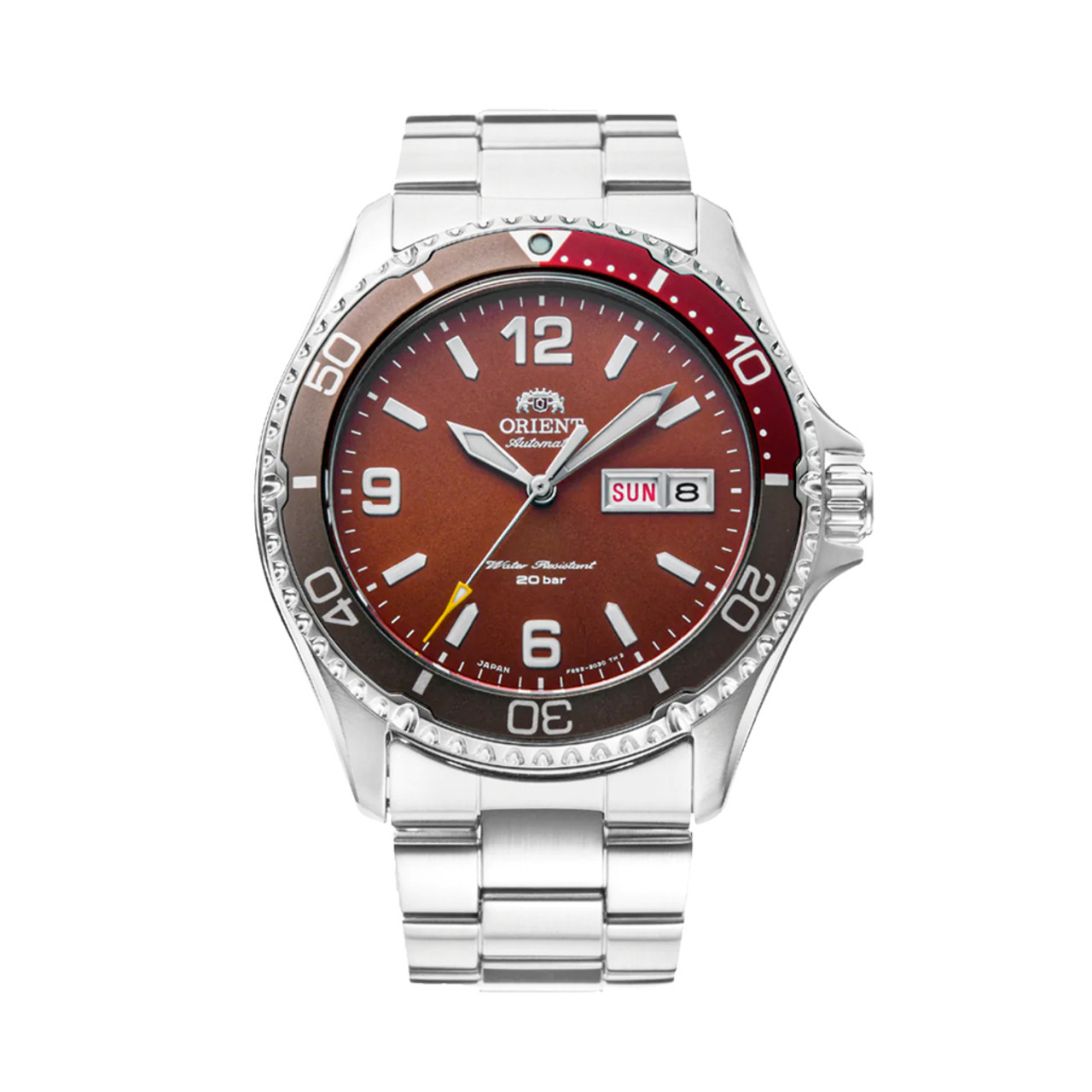 Orient Mako 3 Automatic Dive Watch with Maroon Dial #RA-AA0820R19B