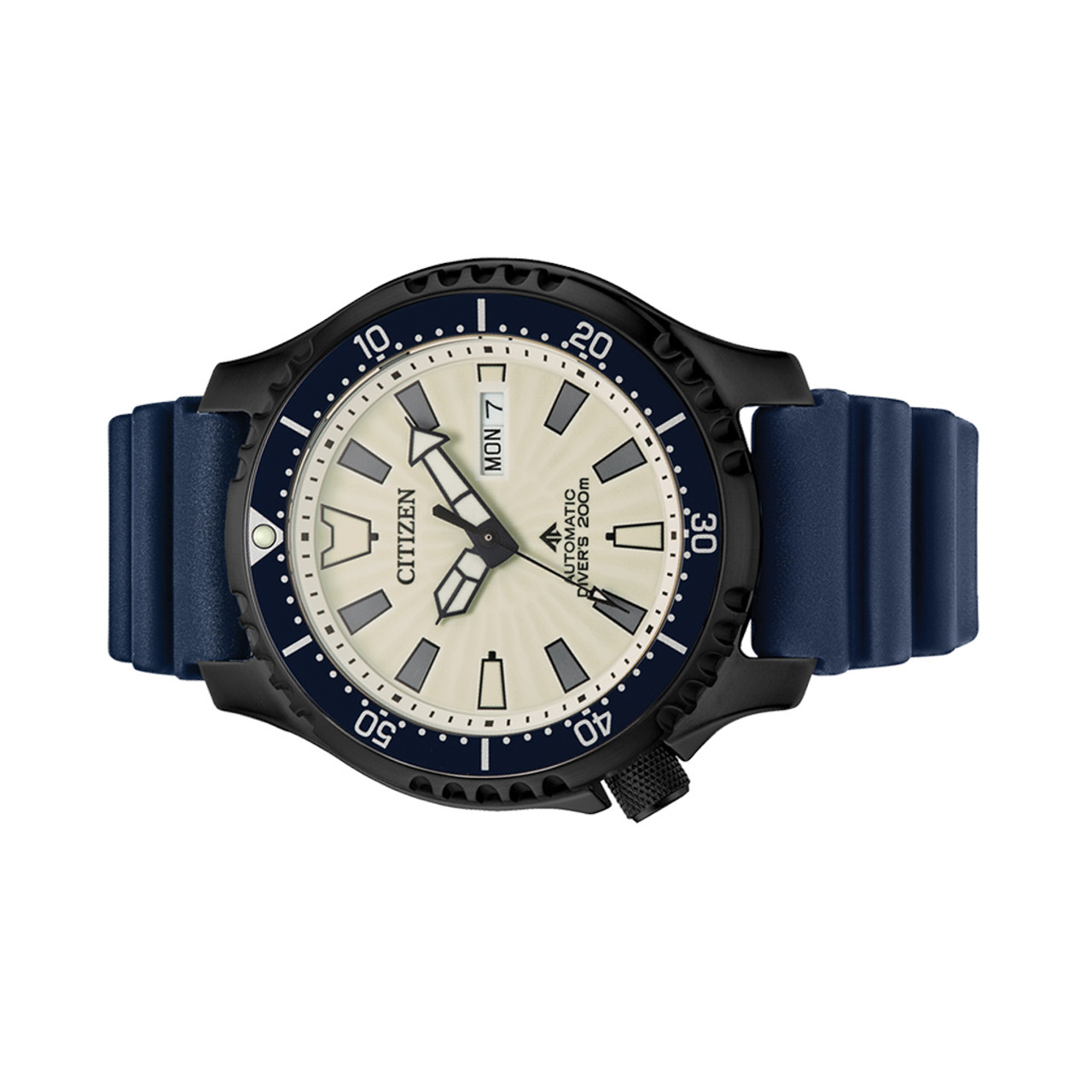 Citizen Automatic Promaster Dive Watch with PVD Case, Fully Lumed Dial and  Blue Strap #NY0137-09A