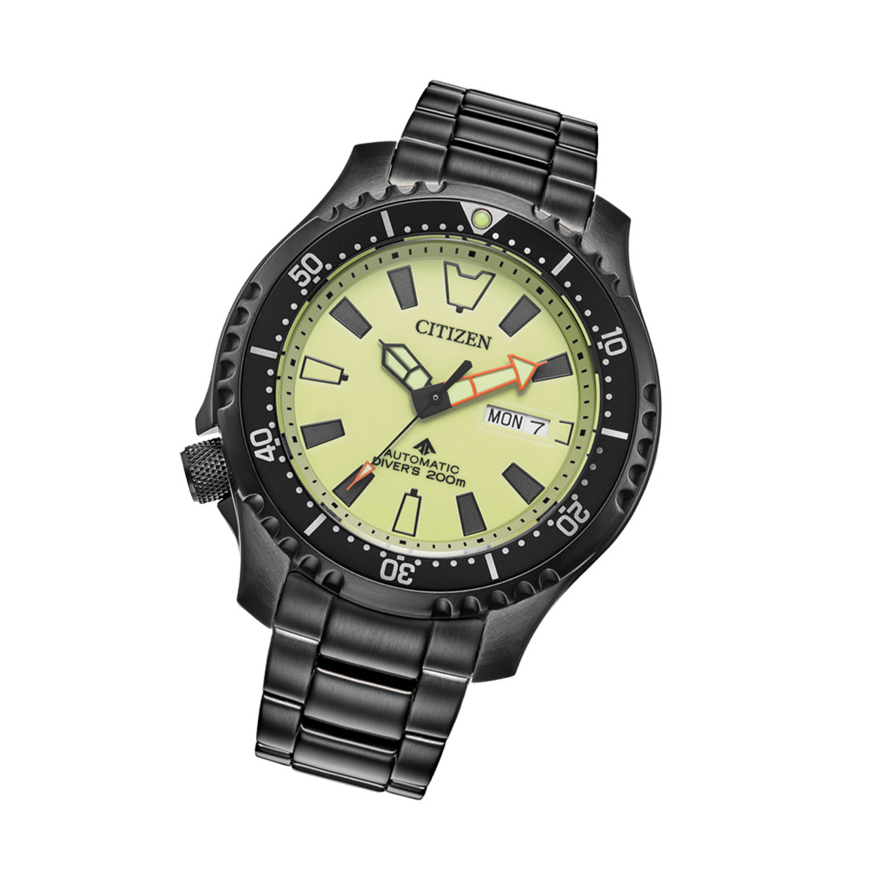 Citizen Automatic Promaster Dive Watch with Fully Lumed Dial and PVD Case  and Bracelet #NY0155-58X