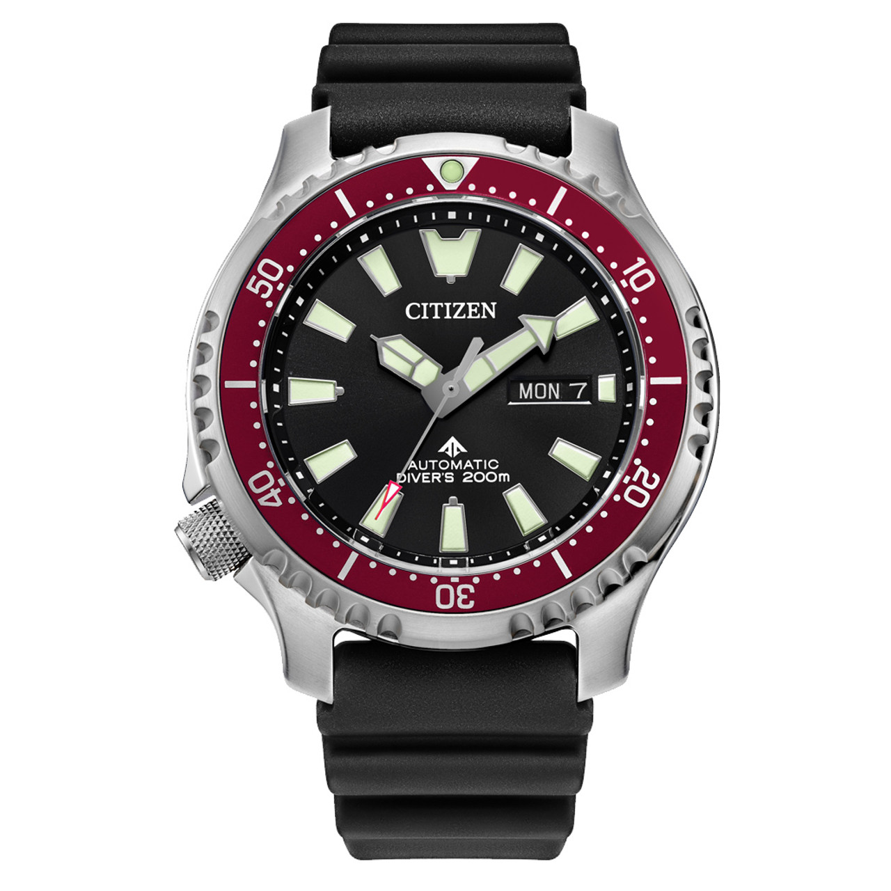 Citizen Automatic Promaster Dive Watch with Black Dial and Rubber